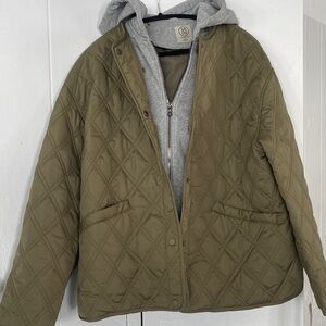 Olive green Quilted Women's Puffer Jacket